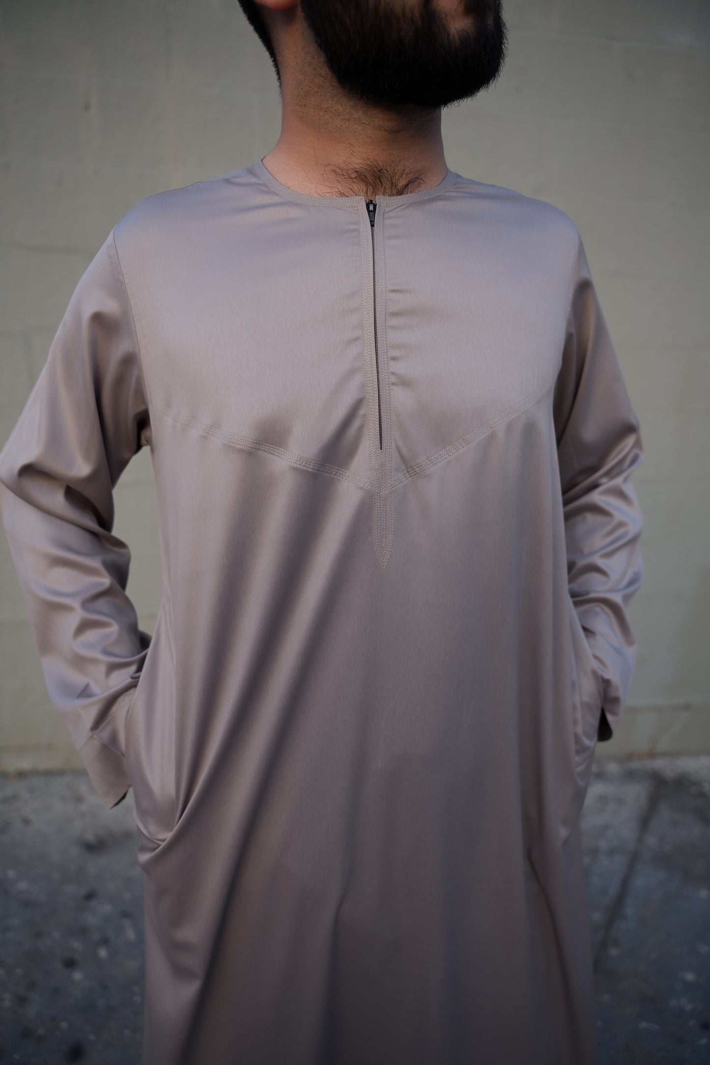 Emirati Olive Grey Thobe